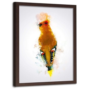 Plakat w ramie brązowej FEEBY Brązowy ptak, 40x60 cm - Feeby