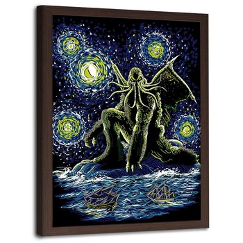 Plakat w ramie brązowej FEEBY Cthulhu, 50x70 cm - Feeby