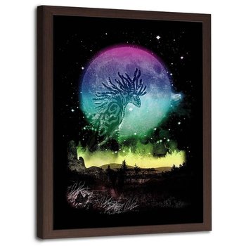 Plakat w ramie brązowej FEEBY Duch lasu, 40x60 cm - Feeby