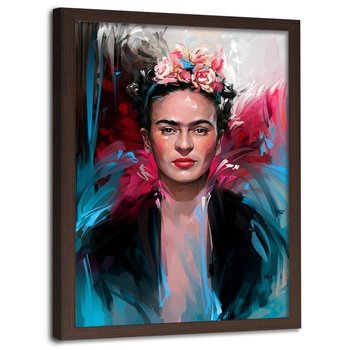 Plakat w ramie brązowej FEEBY Frida, 70x100 cm - Feeby