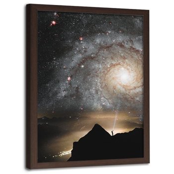 Plakat w ramie brązowej FEEBY Galaktyka, 50x70 cm - Feeby