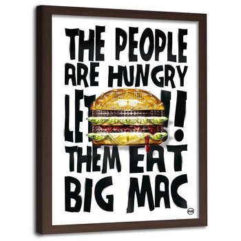Plakat w ramie brązowej FEEBY Hamburger, 50x70 cm - Feeby