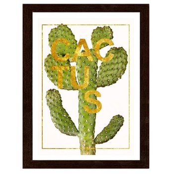 Plakat w ramie brązowej FEEBY Kaktus, 21x29,7 cm - Feeby