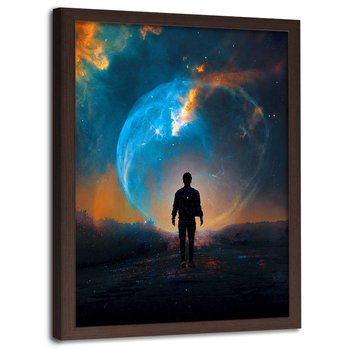 Plakat w ramie brązowej FEEBY Kosmiczne zjawisko, 50x70 cm - Feeby