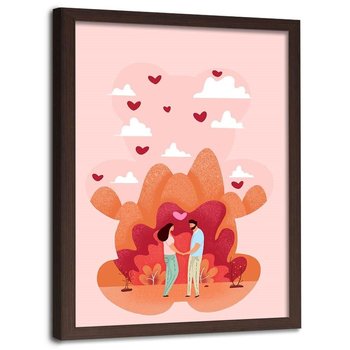 Plakat w ramie brązowej FEEBY Miłość, 40x60 cm - Feeby