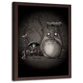 Plakat w ramie brązowej FEEBY Mój sąsiad Totoro, 40x60 cm - Feeby
