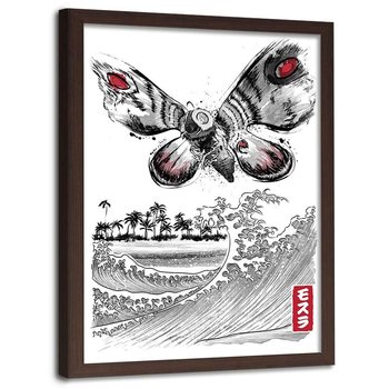 Plakat w ramie brązowej FEEBY Mothra, 50x70 cm - Feeby