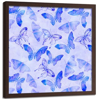 Plakat w ramie brązowej FEEBY Motyle, abstrakcja, 60x60 cm - Feeby