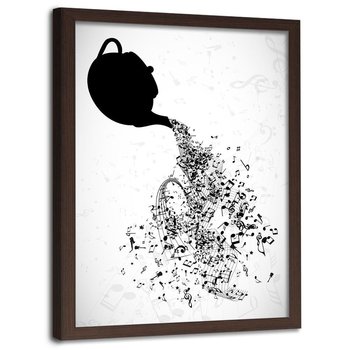 Plakat w ramie brązowej FEEBY Muzyczna herbata, 40x60 cm - Feeby