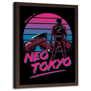 Plakat w ramie brązowej FEEBY Neo Tokyo, 50x70 cm - Feeby