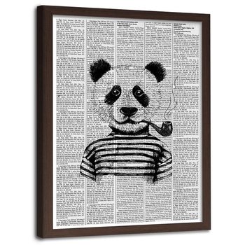 Plakat w ramie brązowej Feeby, portret abstrakcja panda 40x60 cm - Feeby