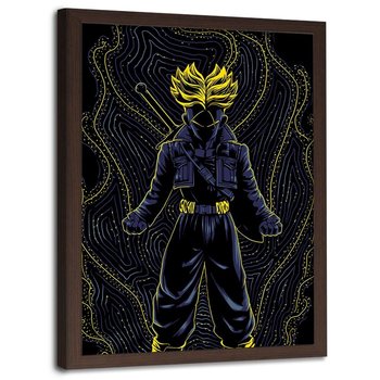 Plakat w ramie brązowej FEEBY Postać z Dragon Ball, 70x100 cm - Feeby