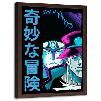 Plakat w ramie brązowej FEEBY Postacie z anime, 40x60 cm - Feeby