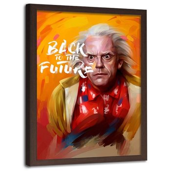 Plakat w ramie brązowej FEEBY Powrót do przyszłości 1, 50x70 cm - Feeby