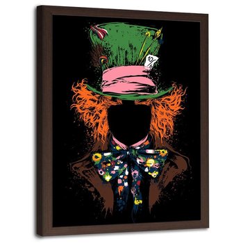 Plakat w ramie brązowej FEEBY Rudowłosy kapelusznik, 50x70 cm - Feeby