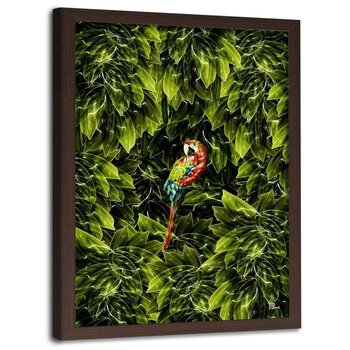 Plakat w ramie brązowej FEEBY Skarb wśród liści, 50x70 cm - Feeby