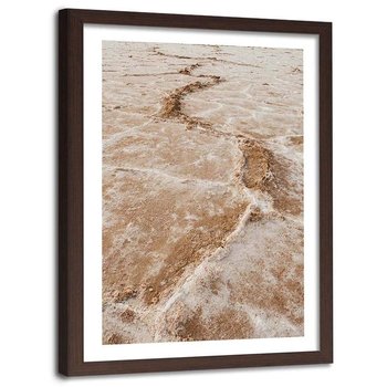 Plakat w ramie brązowej Feeby, Ślad na piasku 40x60 cm - Feeby