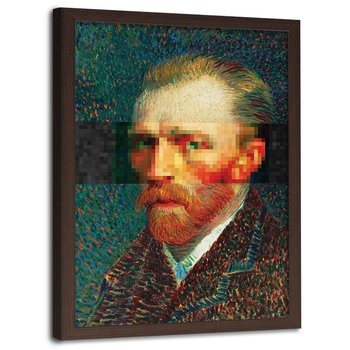 Plakat w ramie brązowej FEEBY Van Gogh portret, 40x60 cm - Feeby