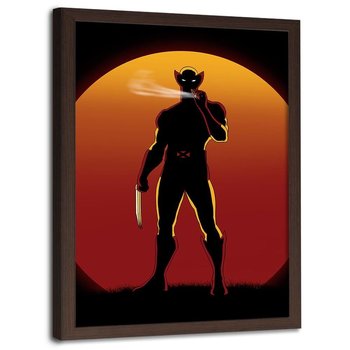 Plakat w ramie brązowej FEEBY Wolverine, 70x100 cm - Feeby