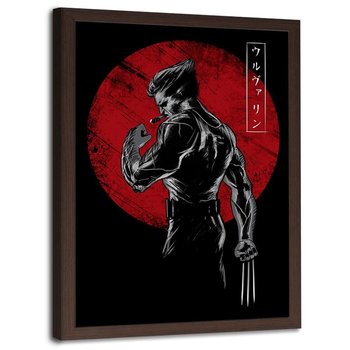 Plakat w ramie brązowej FEEBY X-Men Wolverine, 40x60 cm - Feeby