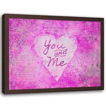 Plakat w ramie brązowej FEEBY You and me, 60x40 cm - Feeby