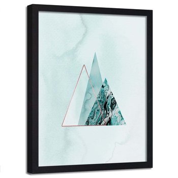 Plakat w ramie czarnej, Abstrakcyjne trójkąty - 70x100 - Feeby