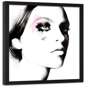 Plakat w ramie czarnej FEEBY Abstrakcyjny portret kobiety, 40x40 cm - Feeby