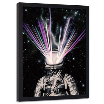Plakat w ramie czarnej FEEBY Astronauta abstrakcja, 40x60 cm - Feeby