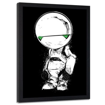 Plakat w ramie czarnej FEEBY Biały droid, 70x100 cm - Feeby