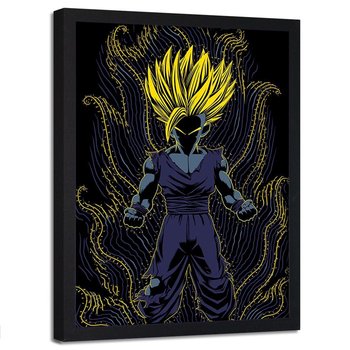 Plakat w ramie czarnej FEEBY Bohater Dragon Ball, 50x70 cm - Feeby