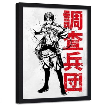 Plakat w ramie czarnej FEEBY Bohaterka anime, 50x70 cm - Feeby