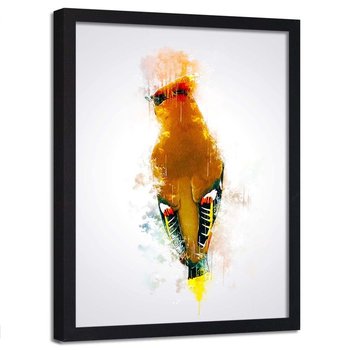 Plakat w ramie czarnej FEEBY Brązowy ptak, 70x100 cm - Feeby
