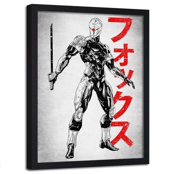 Plakat w ramie czarnej FEEBY Cyborg z mieczem, 50x70 cm - Feeby