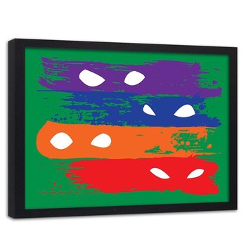 Plakat w ramie czarnej FEEBY Cztery maski Zorro, 100x70 cm - Feeby