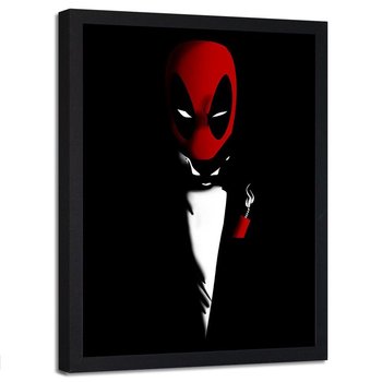 Plakat w ramie czarnej FEEBY Deadpool, portret, 40x60 cm - Feeby