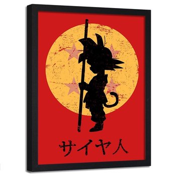Plakat w ramie czarnej FEEBY Dragon Ball Saian, 50x70 cm - Feeby