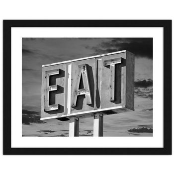 Plakat w ramie czarnej FEEBY Eat, 100x70 cm - Feeby
