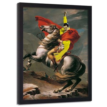 Plakat w ramie czarnej FEEBY Freddie Marcury na koniu, 40x60 cm - Feeby
