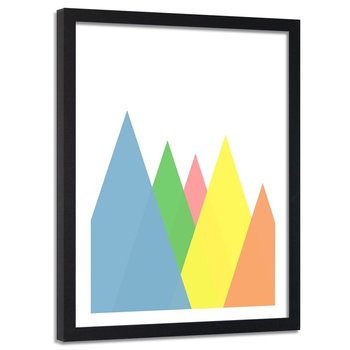 Plakat w ramie czarnej FEEBY Góry jako abstrakcyjne trójkąty, 80x120 cm - Feeby