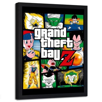 Plakat w ramie czarnej FEEBY Grand Theft Ball Z, 50x70 cm - Feeby