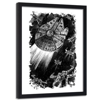 Plakat w ramie czarnej FEEBY Gwiezdny sokół, 40x60 cm - Feeby