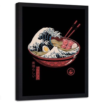 Plakat w ramie czarnej FEEBY Japońska zupa abstrakcja, 40x60 cm - Feeby
