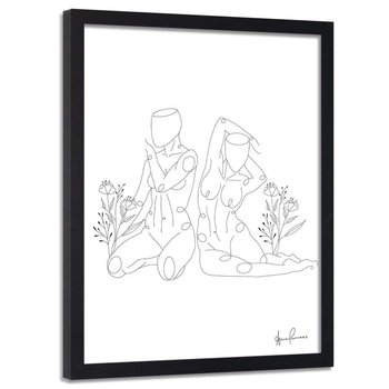 Plakat w ramie czarnej FEEBY Kobiety minimalizm, 40x60 cm - Feeby