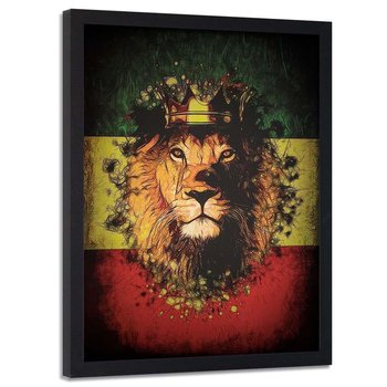 Plakat w ramie czarnej FEEBY Król lew, 40x60 cm - Feeby