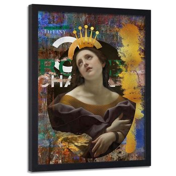 Plakat w ramie czarnej FEEBY Królowa mody, 70x100 cm - Feeby