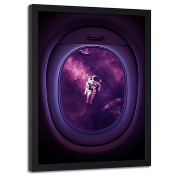 Plakat w ramie czarnej FEEBY Latający kosmonauta, 40x60 cm - Feeby