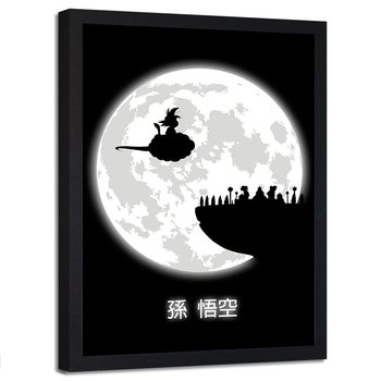 Plakat w ramie czarnej FEEBY Lot na tle księżyca, 50x70 cm - Feeby