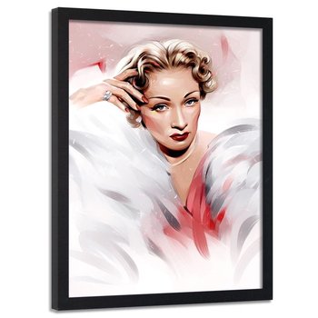 Plakat w ramie czarnej FEEBY Marlene Dietrich, 50x70 cm - Feeby