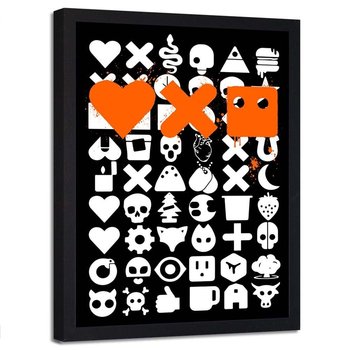 Plakat w ramie czarnej FEEBY Miłość śmierć i roboty, 70x100 cm - Feeby