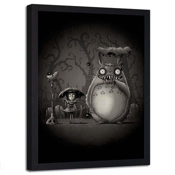 Plakat w ramie czarnej FEEBY Mój sąsiad Totoro, 70x100 cm - Feeby
